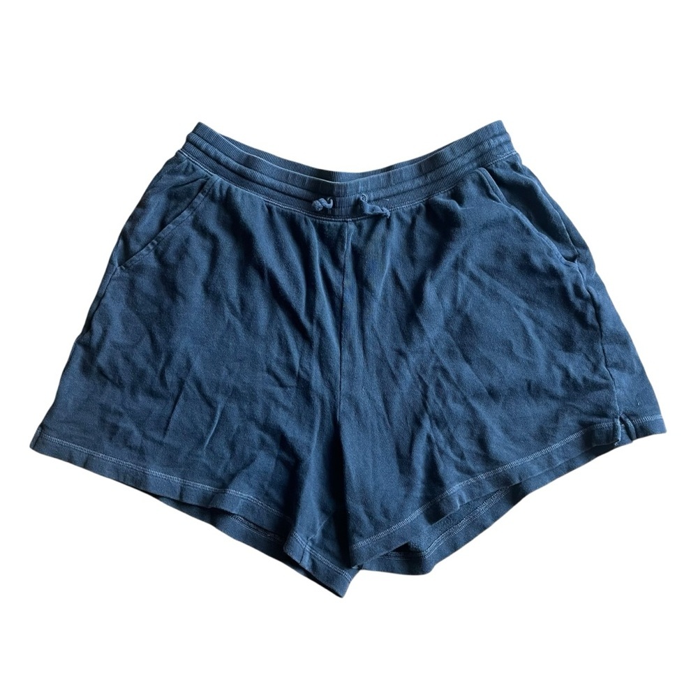 Old Navy Gray Knit Cotton Blend Lounge Shorts Pockets Drawstring Size L